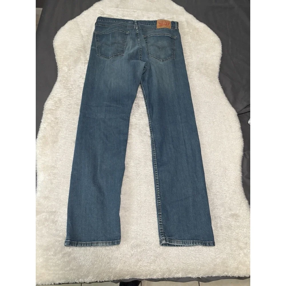 Levi's 505 Mens Blue Straight Denim‎ Jeans Size 36x34 Pants Faded